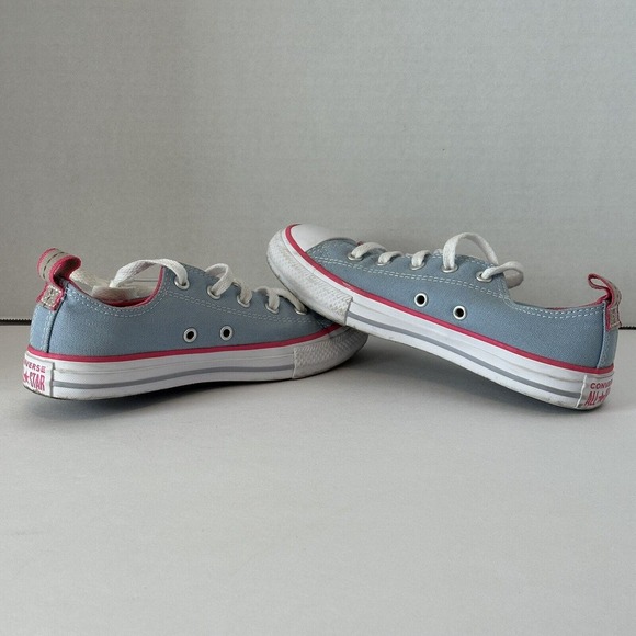 Converse Chuck Taylor, All Star Blue Pink Low Top Sneaker Girls Kids Size 1.5 Jr - Picture 10 of 14